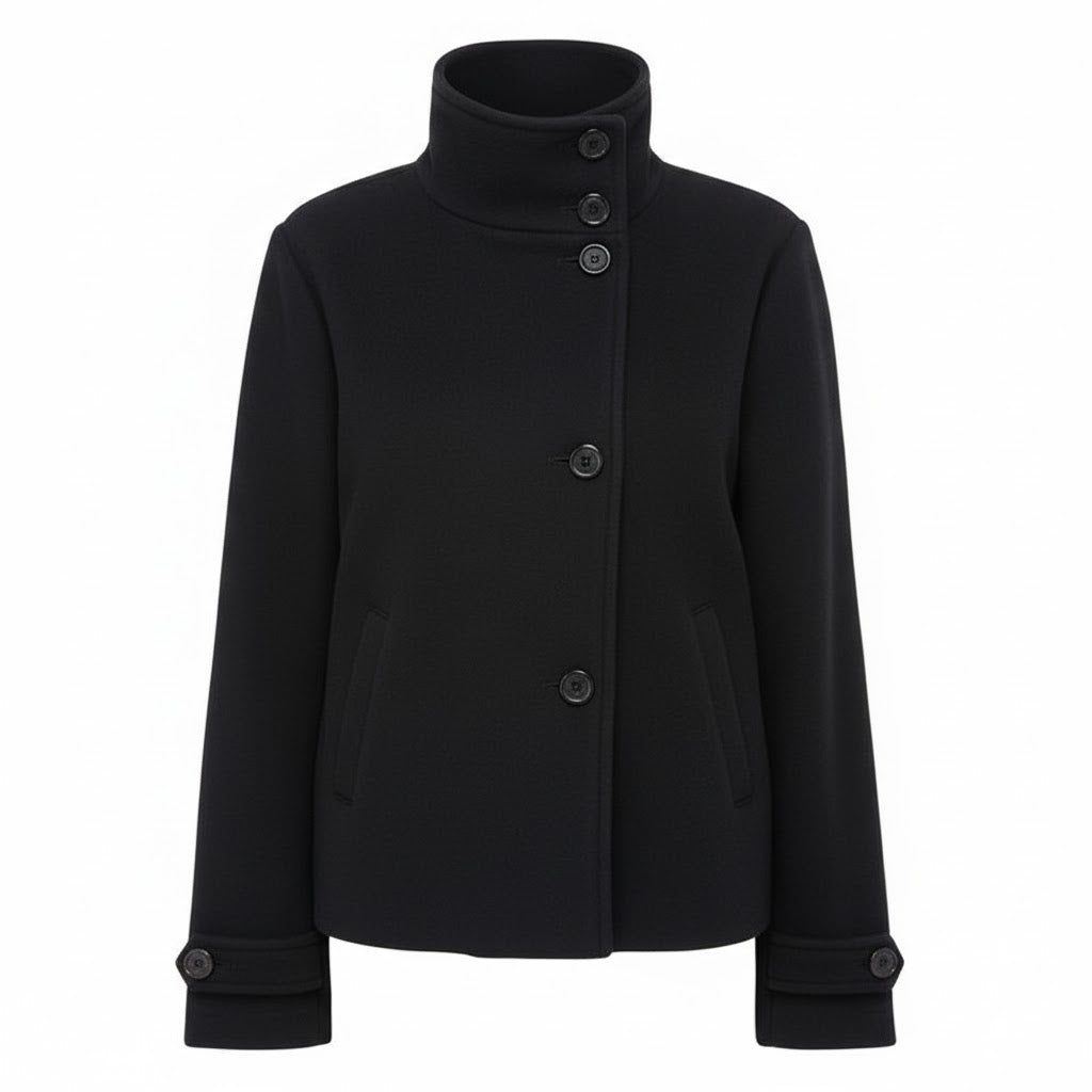 Noir Buttoned Coat